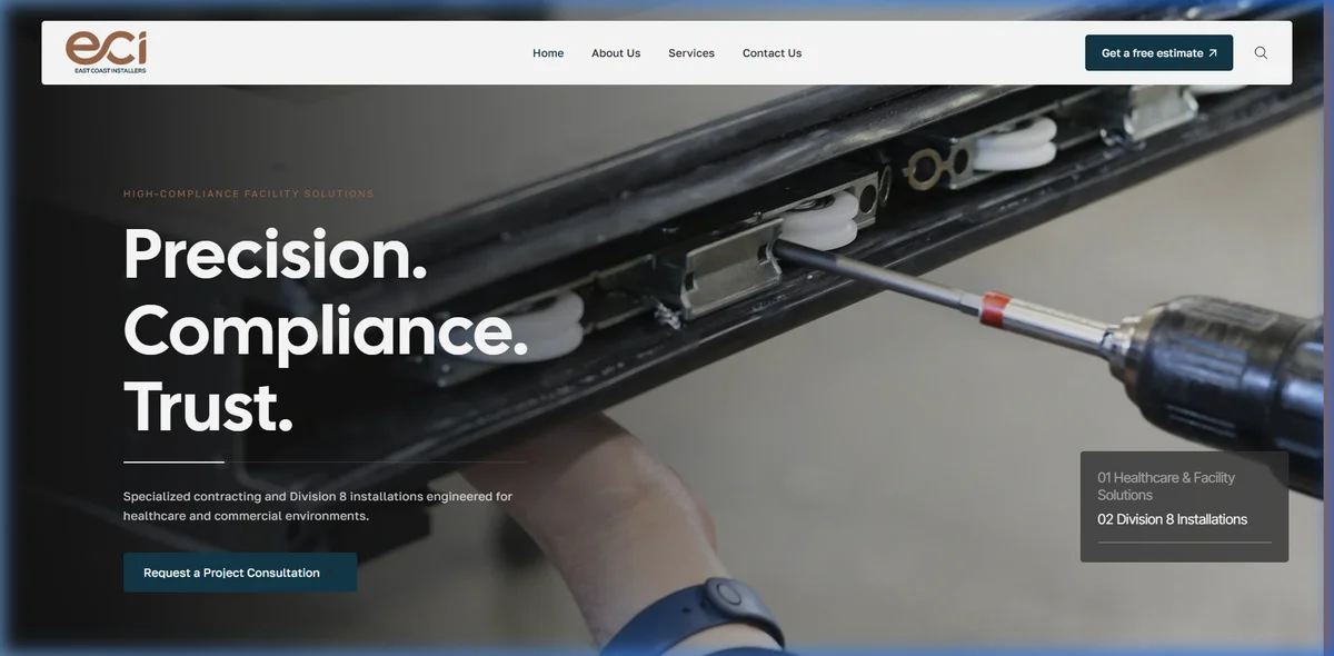 EC Installers Website Mockup